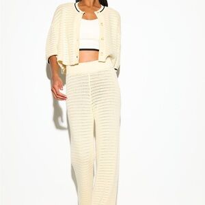 Spiritual Gangster Camilla Crochet Wide Leg Knit Pants M